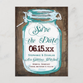 Rustikale Mason Jar Save the Date Postkarten