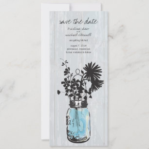 Rustikale Masonschale & Wildblumen Save-the-Date Save The Date