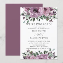 Rustikale Mauve Lila Plum Floral Engagement Party