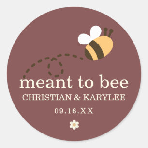 Rustikale Meant To Bee Hochzeit Runder Aufkleber