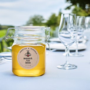 Rustikale Meant To Bee Hochzeit Runder Aufkleber