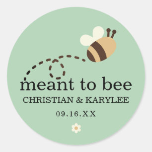 Rustikale Meant To Bee Hochzeit Runder Aufkleber