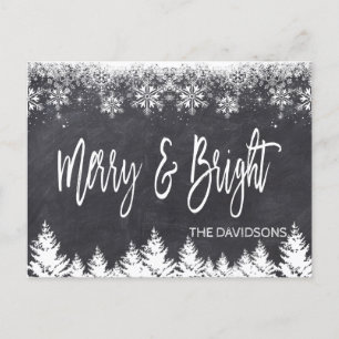 Rustikale Merry- und Bright-Karton-Typografie Ankündigungspostkarte