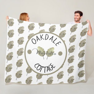 Rustikale Miet-Hütte Botanische Blätter Fleecedecke