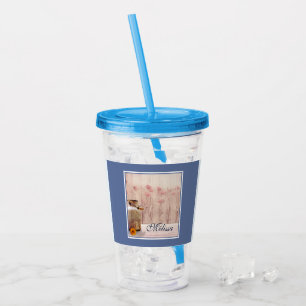 Rustikale Milch kann auf Holz landen Acryltrinkbecher