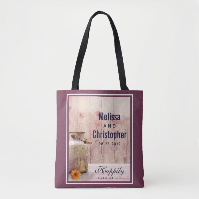 Rustikale Milch kann Hochzeit Tasche (Vorderseite)