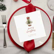 Rustikale Mini-Weihnachtsbaum-Feierparty-Serviette