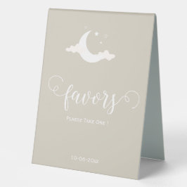 Rustikale Minimalfavoriten Cloud Baby Dusche Tischaufsteller
