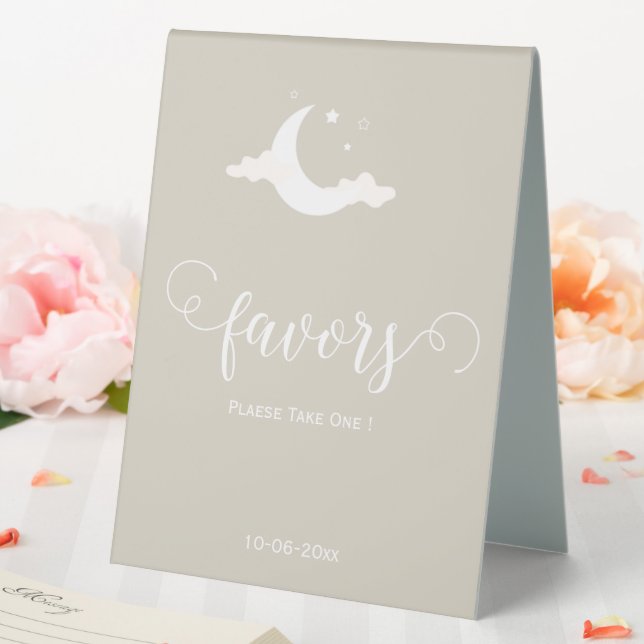 Rustikale Minimalfavoriten Cloud Baby Dusche Tischaufsteller (In Situ (Hochzeit))