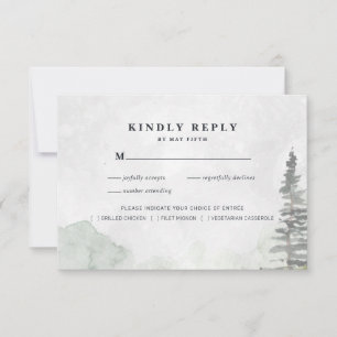 Rustikale Minimalist Hochzeit RSVP   Aquarell Kief Ankündigung