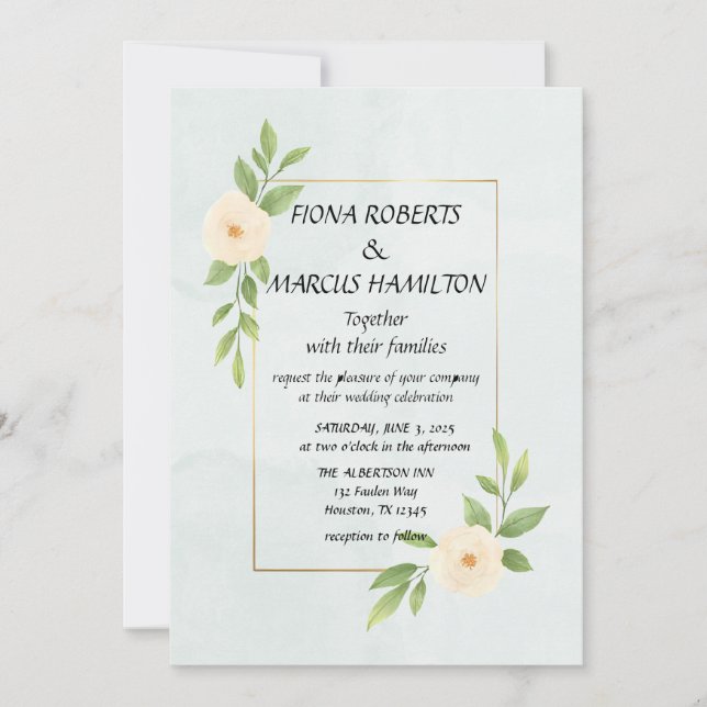 Rustikale Minimalistische Elegante Hochzeit Einlad Einladung (Vorderseite)