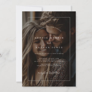 Rustikale Minimalistische Foto-Rahmen Hochzeitsein Einladung
