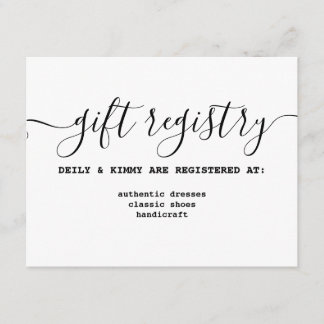 Rustikale Minimalistische Kalligrafie-Geschenkregi Begleitkarte