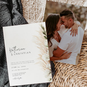 Rustikale minimalistische moderne Foto-Hochzeitsei Einladung