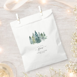 Rustikale Minimalistische Wasserfarben-Pinien Hoch Geschenktütchen