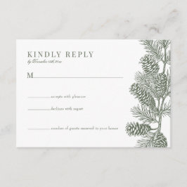 Rustikale Minimalistische Winter-Hochzeitskarten Begleitkarte
