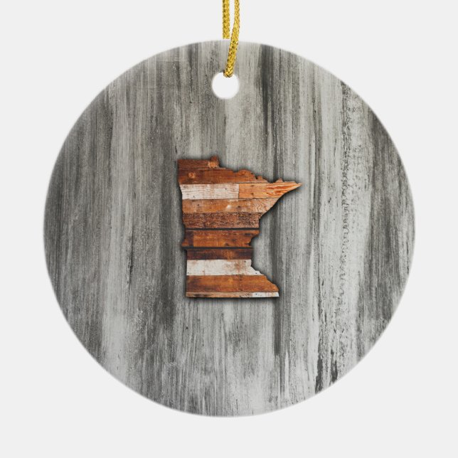 Rustikale Minnesota-Form Keramik Ornament (Vorne)
