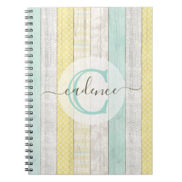 Rustikale Minze & Yellow Boho Geo Moderne Personal Notizblock