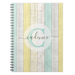 Rustikale Minze & Yellow Boho Geo Moderne Personal Notizblock