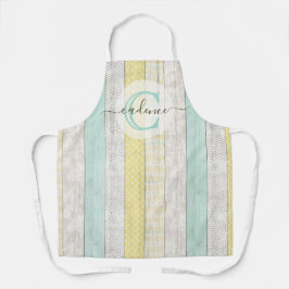 Rustikale Minze & Yellow Boho Geo Moderne Personal Schürze