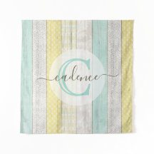 Rustikale Minze & Yellow Boho Geo Moderne Personal