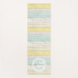Rustikale Minze & Yellow Boho Geo Moderne Personal Yogamatte