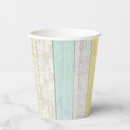Rustikale Minze & Yellow Boho Geometric Moderne Hü Pappbecher