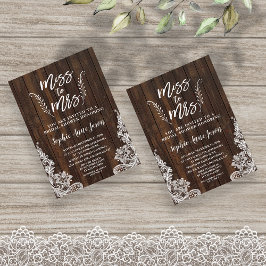 Rustikale Miss zu Mrs. Wood Lace Brautparty Einladung