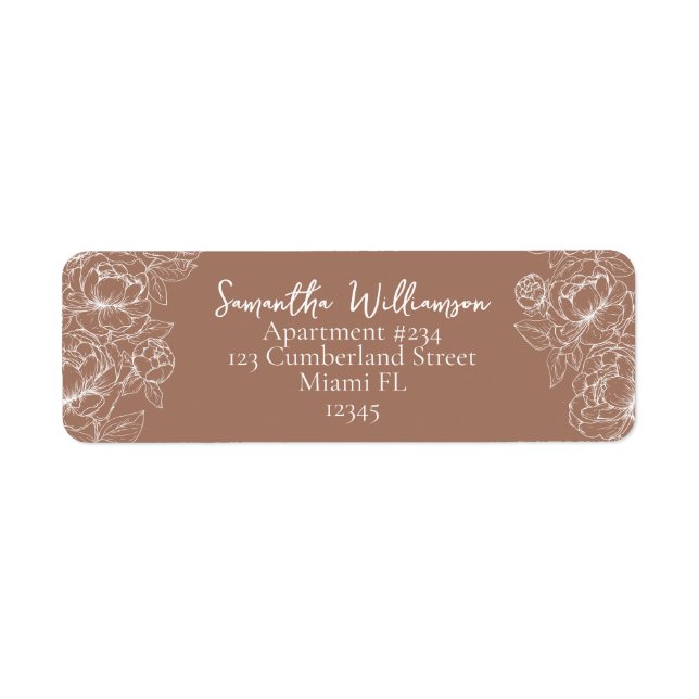 Rustikale Mocha Mousse Classic Wedding Rücksendead (Vorne)