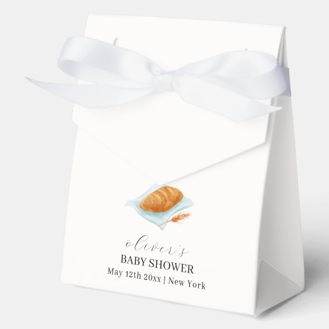 Rustikale, moderne Backbude in der Oven Babydusche Geschenkschachtel (Vorderseite)