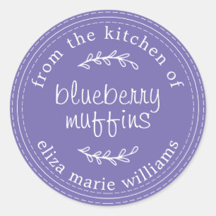Rustikale, moderne Backwaren Blueberry Muffins Lil Runder Aufkleber