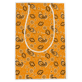 Rustikale moderne Bandana Orange Muster Fun Mittlere Geschenktüte