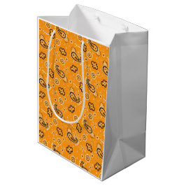 Rustikale moderne Bandana Orange Muster Fun Mittlere Geschenktüte