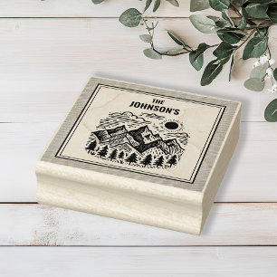 Rustikale moderne Berge benutzerdefiniert Gummistempel