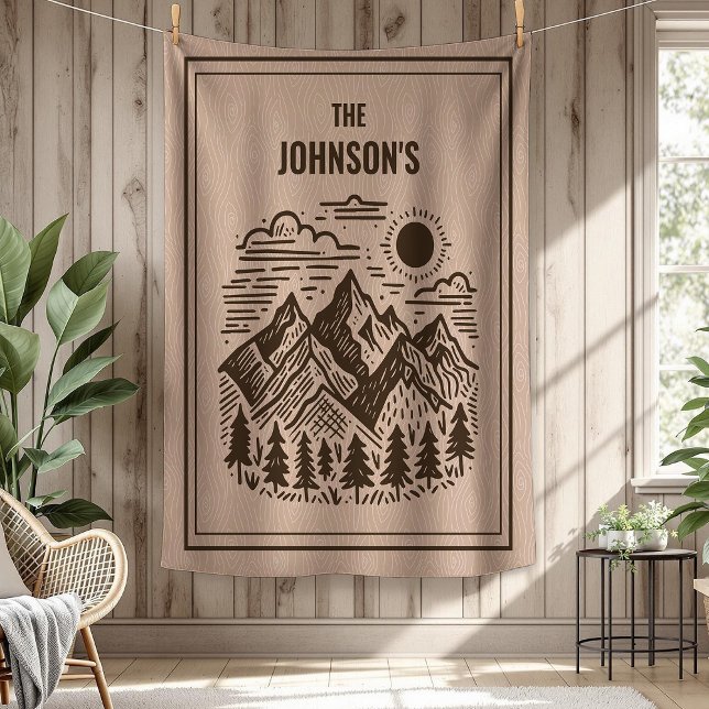 Rustikale moderne Berge Custom Fleecedecke (Modern Rustic Mountains Blanket)