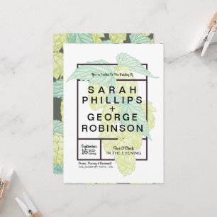 Rustikale, moderne Bierhops - Einladung zur Hochze