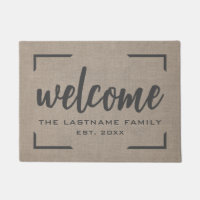 Rustikale moderne Burlap - Segen Script Willkommen