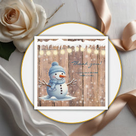 Rustikale moderne Elegant Blue Snowman Baby Dusche Serviette