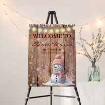 Rustikale moderne Elegant Snowman Baby Dusche