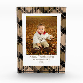 Rustikale Moderne Fall Brown Tartan Kariert Fotoblock