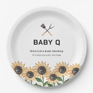 Rustikale Moderne GRILLEN Sonnenblume Babydusche Pappteller
