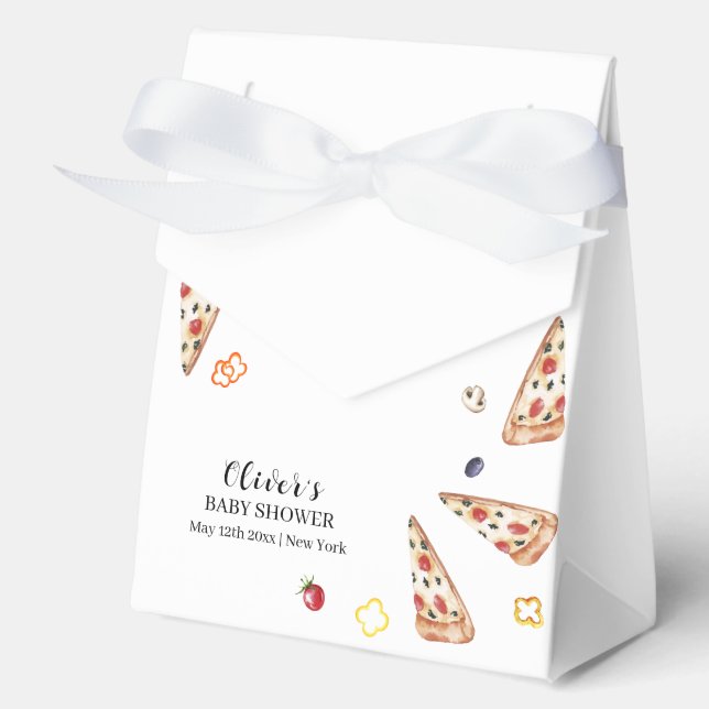 Rustikale moderne italienische Slice Pizza Baby Du Geschenkschachtel (Vorderseite)