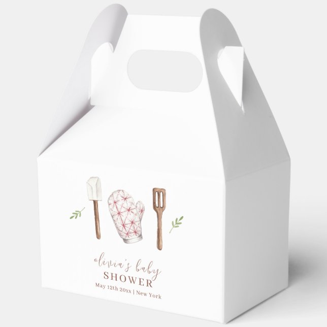 Rustikale moderne Koch Küche Stuff Babydusche Geschenkschachtel (Rückseite)