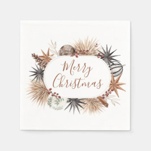 Rustikale, moderne, neutrale Weihnachten Serviette