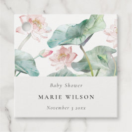 Rustikale moderne Pastel Blush Wasserlilie Babydus Geschenkanhänger