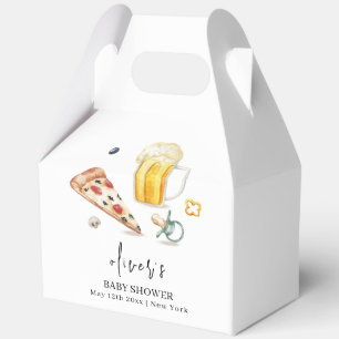 Rustikale moderne Pizza Beers Schnuller Baby Dusch Geschenkschachtel