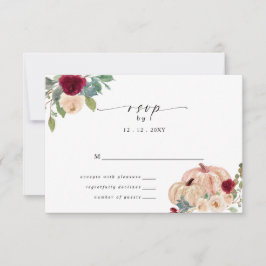 Rustikale moderne Pumpkins Land Hochzeit im Herbst RSVP Karte
