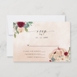 Rustikale moderne Pumpkins Land Hochzeit im Herbst RSVP Karte