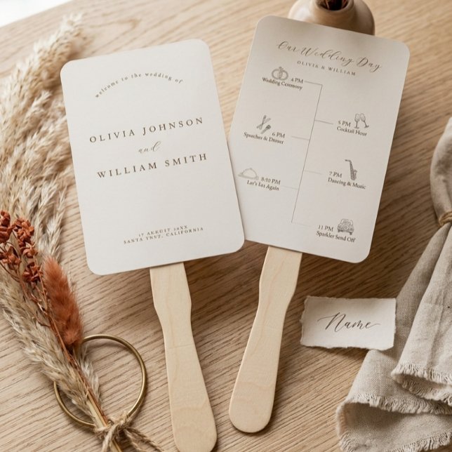 Rustikale moderne Schrift Hochzeitsprogramm und Ze Fächer (Von Creator hochgeladen)