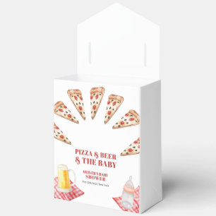 Rustikale moderne Slice Pizza Beers Babydusche Geschenkschachtel